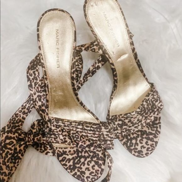 Marc Fisher Filia Leopard Print Heels - Picture 2 of 5